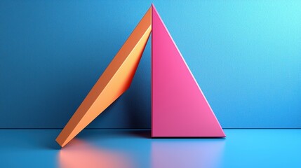 Fototapeta premium Triangles On Blue