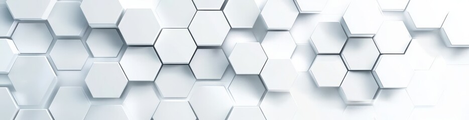 Minimalist white hexagonal pattern on a smooth background
