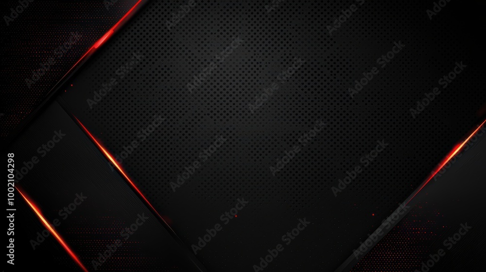 Aufkleber dynamic dark metallic red and black abstract background with geometric shapes and gradient lighting 