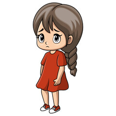 Cute girl sad expression face