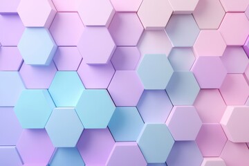 Abstract 3D hexagonal pattern in soft pastel colors

