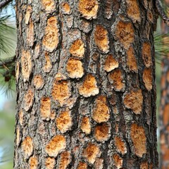Ponderosa pine tree showing effects of mountain pine beetle infestation