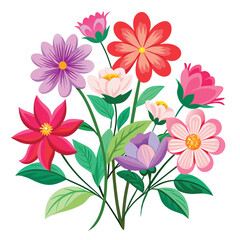 beautiful flowers on vector art illustrator