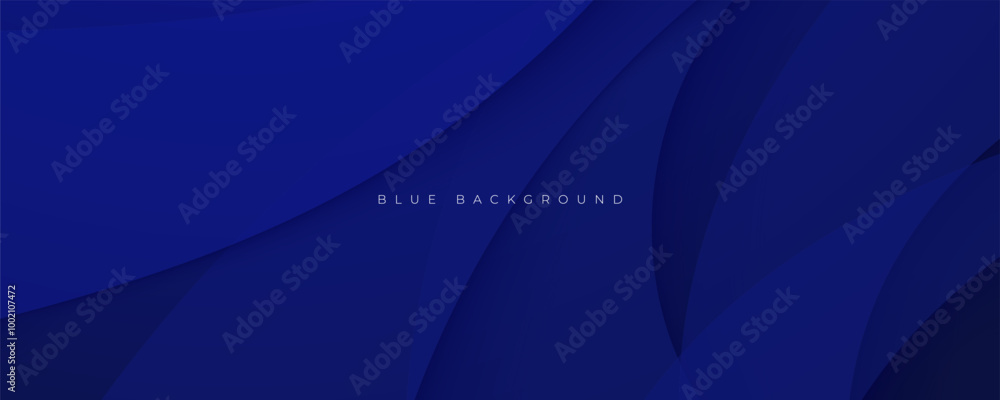Poster abstract blue gradient background wavy shape design vector