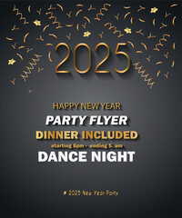 2025 Happy New Year background for your seasonal invitations, festive posters, greetings cards.