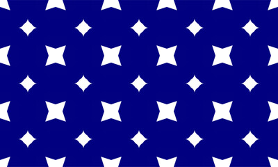 pattern with white diamond flower two tone blue star flower asterisk pattern on blue background as seamless repeat style replete image design for fabric printing, blue checkerboard
