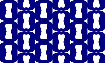 blue ribbon, pattern with chains in vintage blue o ring on white background repeat seamless pattern design for fabric printing