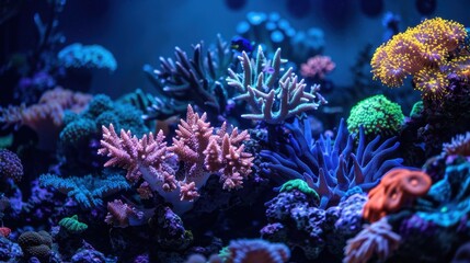 Obraz premium Vibrant Underwater Coral Reef Scene