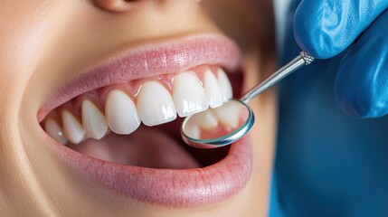 Fototapeta premium Dentist Whitening Patient's Teeth Procedure