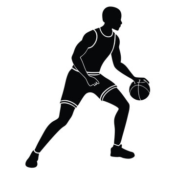 recommend clip art: Basketball Player Cartoon Silhouette Concept.