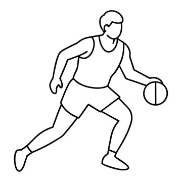 recommend clip art: Basketball Player Cartoon Silhouette Concept.