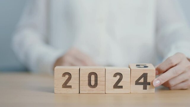 2024 change to 2025 year block on table. goal, Resolution, strategy, plan, start, budget, mission, action, motivation and New Year concepts