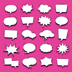 Speech bubble cartoon set flat vector collection