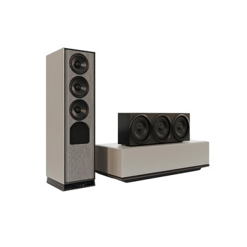 Modern Home Audio System with Subwoofer and Tower Speakers