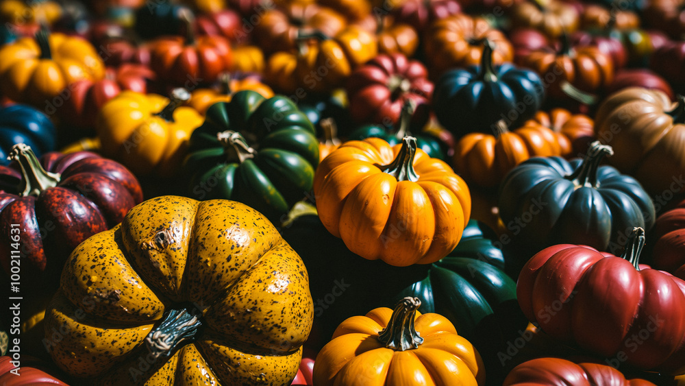 Wall mural Autumn Harvest of Pumpkins