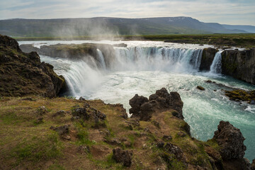 The Goðafoss Waterfall in Northern Iceland
