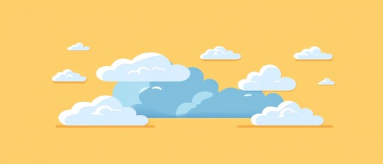 A serene sky filled with soft, fluffy clouds against a vibrant yellow backdrop during a warm afternoon