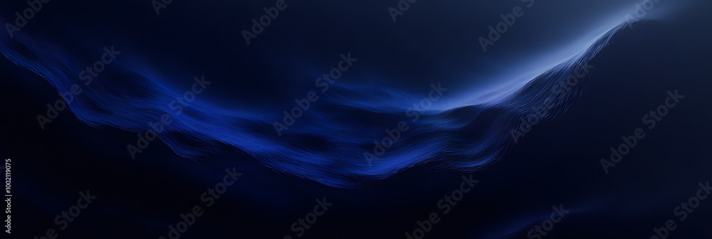 Poster dark navy blue wave gray grainy noisy gradient background smooth textured header banner poster backd