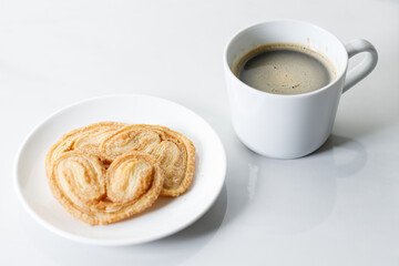 Palmier butterfly puff and Coffee