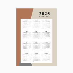 2025 calendar layout schedule annual events vector