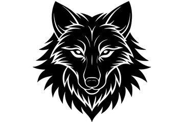 Black silhouette of a head of a wolf