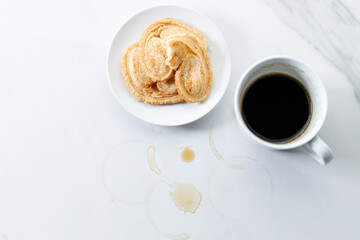 Palmier butterfly puff and Coffee