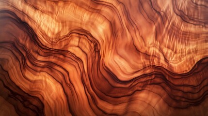 Fototapeta premium A wooden surface with a brownish hue. The wood grain is visible, and the surface appears to be textured. Scene is warm and inviting, with the wood grain adding a sense of natural beauty