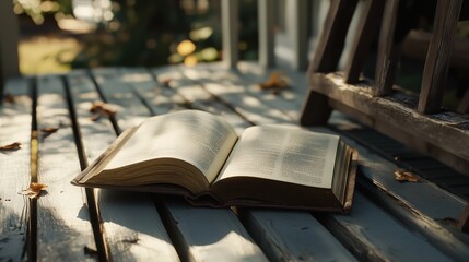 Open Book Bathed in Morning Light