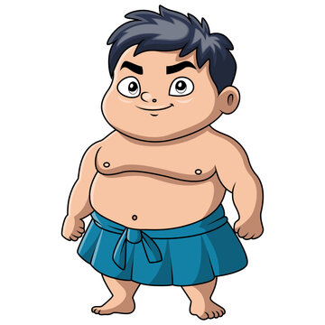 recommend clip art: Cute boy sumo cartoon happy