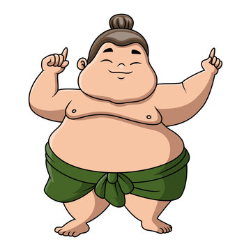 recommend clip art: Cute boy sumo cartoon happy