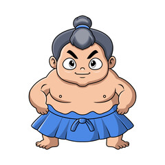 Cute boy sumo cartoon happy