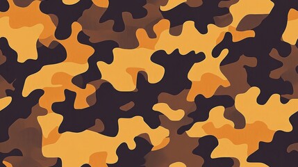 Fototapeta premium simple camouflage pattern vector in Brown, camo patterns, simplified flat camo patterns