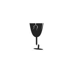 Broken wine glass icon isolated on white background.