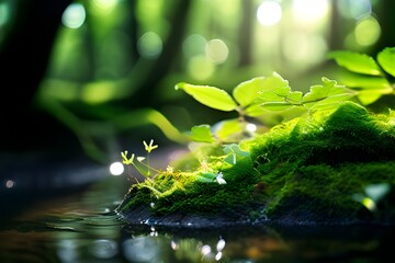 water drops on green leaf