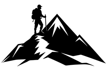  Bold Mountain Climber Silhouette Featuring a Climber Reaching the Peak