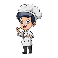 Boy cartoon wearing costume chef
