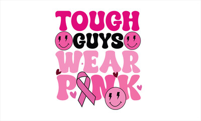 Tough Guys Wear Pink Retro PNG T-Shirt Design