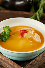 Shark fin stewed in abalone sauce