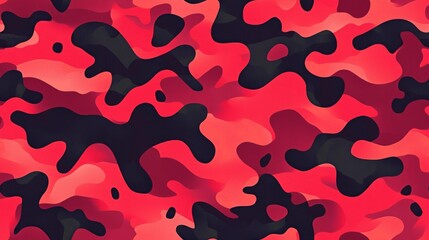 simple camouflage pattern vector in red, simplified flat camo patterns, and camo textures
