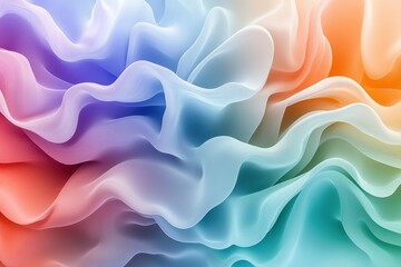 Obraz premium Abstract Flowing Pastel Waves with Gradient Colors