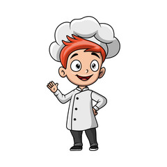Boy cartoon wearing costume chef