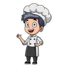 Boy cartoon wearing costume chef