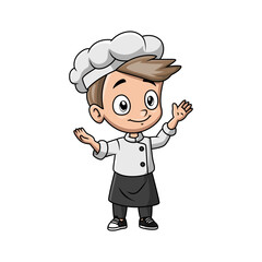 Boy cartoon wearing costume chef