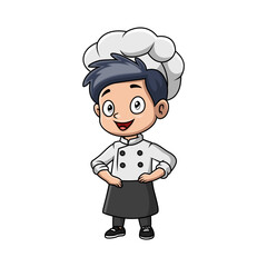Boy cartoon wearing costume chef
