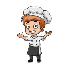 Boy cartoon wearing costume chef