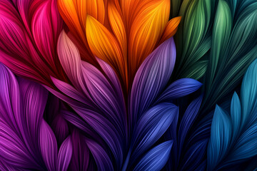 A colorful flower pattern with many different colors. The colors are bright and vibrant, creating a lively and cheerful mood. The image is likely meant to evoke feelings of happiness and positivity