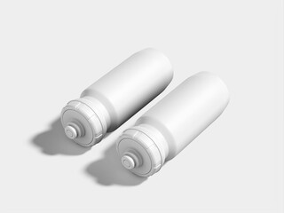 White Blank Sport Bottle Isolated Mockup 3D Render