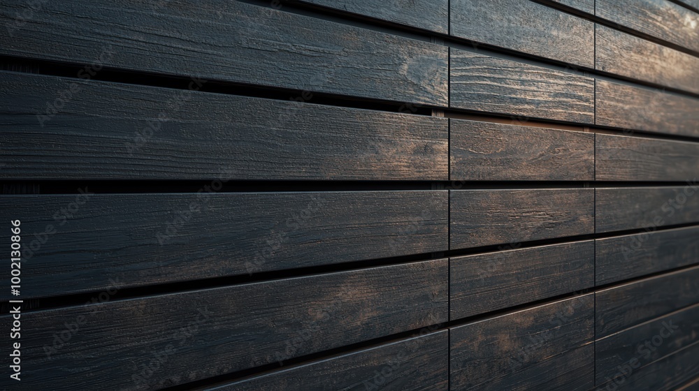 Aufkleber modern architectural cladding: horizontal wood slat pattern for interior fences and partitions - 3d 