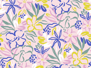 Seamless Abstract Floral Pattern 