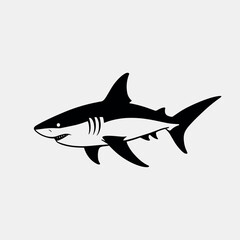 Obraz premium Minimalist Line Art of a Shark in Motion